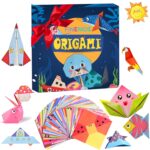 108 Origami Paper with Instruction Book for Kids, Craft Paper Sheets with 54 Design, 18x18 cm DIY Art Colour Paper for Craft Kit Set, Origami Sheets Activity, Birthday Gift for Girls & Boys - Image 2
