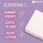 Pure White 100% Cotton Soft Ihram for Men | 2 Pieces | for Umrah and Hajj | Ehram Ahram - Image 4