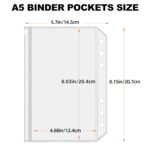 Antner 12 PCS Binder Pockets A5 Size Binder Zipper Folders for 6-Ring Notebook Binder, Waterproof PVC Pouch Document Filing Bags - Image 3