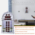 Remote Controlled Digital Azan Clock for Home & Masjid, Automatic Masjid Clock Namaz Time Table, Islamic Wall Clocks For Home With LED Display, Azaan Volume Control, Temperature & Calendar (Silver) - Image 3
