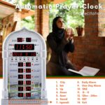 Remote Controlled Digital Azan Clock for Home & Masjid, Automatic Masjid Clock Namaz Time Table, Islamic Wall Clocks For Home With LED Display, Azaan Volume Control, Temperature & Calendar (Silver) - Image 4