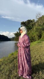 Stylish Printed Abaya for Women | Modest Islamic Wear | Full Length Long Sleeve Dress - Image 3