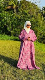 Stylish Printed Abaya for Women | Modest Islamic Wear | Full Length Long Sleeve Dress - Image 5