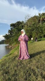 Stylish Printed Abaya for Women | Modest Islamic Wear | Full Length Long Sleeve Dress - Image 6