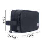 Men's Toiletry Bag, Canvas Waterproof Travel Dopp Kit Bag Accessories Organizer (Black) - Image 4