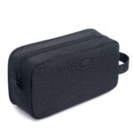 Men's Toiletry Bag, Canvas Waterproof Travel Dopp Kit Bag Accessories Organizer (Black) - Image 5