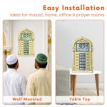 Digital Azan Clock for Home & Masjid with Speaker, Automatic Masjid Clock Namaz Time Table, Islamic Azaan Wall Clocks for Home with Volume Control, Temperature & Calendar (Golden) - Image 5