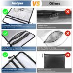 Fireproof Document Bag 15 x 11 Inches, Andyer Waterproof and Fireproof Money Bag, Double Pocktes Double Sealed Fireproof Safe Bag Document Holder with Zipper for Money, Documents, Valuables - Image 4