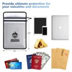 Fireproof Document Bag 15 x 11 Inches, Andyer Waterproof and Fireproof Money Bag, Double Pocktes Double Sealed Fireproof Safe Bag Document Holder with Zipper for Money, Documents, Valuables - Image 7