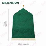 FAF Kids Janamaz Velvet Prayer Mat | Children Islamic Prayer Rug for Boy & Girl (1 to 10) | Soft Thick Namaz Mat, Portable Travel Janemaaz | Mussalla for Home, Mosque & Ramzan, Hajj and Umrah (Green) - Image 3