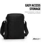 Boldfit Sling Bag for Man Unisex Cross Body Side Bag for Man Small Side Bags for Woman for Travel, Gym Mini Messenger Office Adjustable Shoulder Bags - Black - Image 4