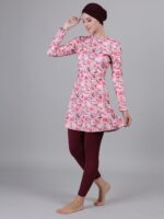 Women 3 Pc Printed Modest Muslim Swimsuit Full Coverage Swimwear Islamic Swim Hijab Swimming Costume Burkini Swim Suit - Image 5