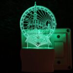 Talgo Islamic MASJID 3D Optical Illusion Acrylic Night Lamp, 7 Colors RGB Auto Colour Changing LED Plug and Play Night Light, Office Light, Best for Gift - Pack of 1 (SD105,Multicolour, 3 Inch) - Image 4