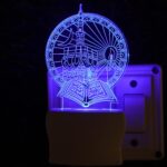 Talgo Islamic MASJID 3D Optical Illusion Acrylic Night Lamp, 7 Colors RGB Auto Colour Changing LED Plug and Play Night Light, Office Light, Best for Gift - Pack of 1 (SD105,Multicolour, 3 Inch) - Image 6
