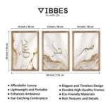 VIBBES Islamic Wall Art Set, Sabr Shukr Dua Arabic Calligraphy, Gold and White Marble Design, Wooden Frames, 20x14 Inches, 3 Piece Set - Image 3
