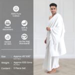 Terry Weave Ihram for Men – 100% Pure Cotton Loops and Base, Plush, Highly Absorbent – Hajj & Umrah - Image 3