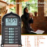 Digital Azan Clock for Home & Masjid with Speaker, Automatic Masjid Clock Namaz Time Table, Islamic Azaan Wall Clocks for Home with Volume Control, Temperature & Calendar (Black) - Image 4