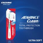 ENSHINE Advance Clean+ Toothbrush Pack Of 8 with Ultra Soft Bristles Compact Brush Head For Deep & Complete Cleansing, Effective Tongue Cleaner for Complete Oral Care Multicolor Adult Manual Brush - Image 4