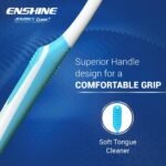 ENSHINE Advance Clean+ Toothbrush Pack Of 8 with Ultra Soft Bristles Compact Brush Head For Deep & Complete Cleansing, Effective Tongue Cleaner for Complete Oral Care Multicolor Adult Manual Brush - Image 6
