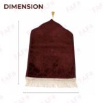 FAF Kids Janamaz Velvet Prayer Mat for Children (Age 1–10) | Soft Small Islamic Prayer Rug for Boy & Girl | Lightweight Portable Travel Janamaz for Home, Mosque & Namaz (Brown) - Image 3