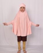 ICW Girls' Prayer Polyknit Jersey Islamic Long-Sleeves with Smocking Jilbab Khimar MakhanaHijab For Kids - Image 7