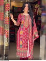 Elegant Muslim Kurti Set for Women – Modest Islamic Wear | Long Kurti with Pants & Hijab | Embroidered Ethnic Dress for Daily - Image 4