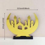 American Elm Ramadan & Eid Table Decor Islamic Moon Calligraphy Art Acrylic Home & Desk Decoration 8.86 x 7.87 Inch (22.5 x 20 cm) 1 Pc Ready-to-Display - Image 3