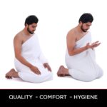 Sweet Needle Ihram Ehram Ahram for Men for Hajj and Umrah - 2 Towels, White - Hygienic Natural Pure Combed Cotton Towels 125 X 225 Cm - Image 5