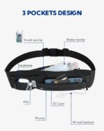 WATERFLY Running Belt Fanny Pack: Runner Marathon Jogging Waist Pack Sport Workout Exercise Fitness Phone Holder Belt for Men Women Jogger Slim Waistband, Black - Image 5