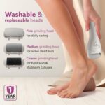 AGARO CR3001 Callus Remover with 3 Interchangeable Head Rollers, Rechargeable for Foot Care, Callus & Dead Skin Removal - Image 3