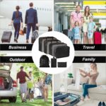 Travel Organizer 7 in 1 Travel Laundry Cosmetics Luggage Packing Organizers Set Makeup Bags Organizer Packing Cubes with Shoe Bag for Travel, Nylon (Black) - Image 7