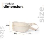 Waist Bag for Men Women | Cross Body Fanny Pack Sling Bag for Hiking, Travel, Camping, Outdoor Sports, Cycling | Money Belt with Adjustable Strap (White) - Image 4