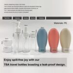 Travel Bottles Kit for Toiletries Organizer Leak Proof Refillable Squeezable Containers Set with Clear Storage Bag for Lotion Shampoo Conditioner Cosmetic Shower Gel Hand Wash (11pcs) - Image 3