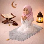 FAF Boy & Girl Janamaz Velvet Prayer Mat | Children Islamic Prayer Rug for Kids (1 to 10) | Soft Thick Namaz Mat, Portable Travel Janemaaz | Mussalla for Home, Mosque & Ramzan, Hajj and Umrah (Grey) - Image 3