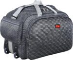 BH Bag Wheeled Travel Duffel Bag, 65L Large Capacity, Checkered Pattern, Grey and Black, with Multiple Compartments and Carrying Handles Bag for Men - Image 4
