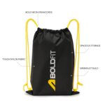 Boldfit Drawstring Bag for Men 25ltrs Gym Bag for Man & Women Small Bags for Mens Multipurpose Drawstring Backpack Kit for Shoes, Travel StringBag for Men Rope Bags for Mens String Backpack - Black - Image 4