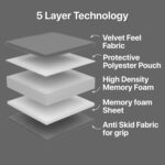 Janamaz/Musallah Namaz Memory Foam Prayer Mat with Thick Cushion for Knees Pain Relief | 3 fold Design | Soft Velvet Fabric with Anti-Skid Base | Sajdah Islamic Prayer Rug | Ramzan Eid Gift - Image 4