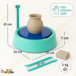 Toy Imagine Kids Pottery Wheel Kit – DIY Battery Operated Pottery Making & Painting Set with Modeling Clay, Sculpting Tools, Arts & Crafts Pot Maker for Boys & Girls Age 5+, Indoor Outdoor Activity, Return Gift - Image 3