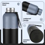 Perch Zenith ISI Certified Hot and Cold Steel Water Bottle 1 LTR, Vacuum Insulated Flask for Adults | BPA-Free, Leakproof | Easy to Carry Bottle for Office, School, Gym (Knight Black) - Image 4