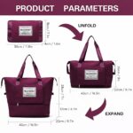 Wazdorf Nylon 41 Liter Expandable Travel Bags for Women, Duffle Bags for Women Luggage, Foldable Vanity Traveling Bag, Waterproof Hand Bag for Ladies Personal Items - Image 3