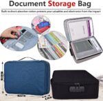 Agility Document Bag,Waterproof Oxford A4 Size 3-Layer Credential Bag, File Pocket with Safe Code Lock, Travel Bag with Separators (Black) - Image 4
