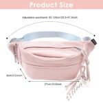 PALAY® Waist Bag Pink Waterproof Nylon Chest Bags Double Layer Day Fanny Pack Braided Rope Zipper Puller Crossbody Bag Travel Lightweight Shoulder Bags for Women - Image 3