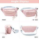 PALAY® Waist Bag Pink Waterproof Nylon Chest Bags Double Layer Day Fanny Pack Braided Rope Zipper Puller Crossbody Bag Travel Lightweight Shoulder Bags for Women - Image 4