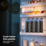 PEXPO Arctic 900 ISI Certified Stainless Steel Fridge/Sipper Water Bottle - 800ml | Flip Top Cap | Single Wall | For Gym, School, Trekking, Sports | Suitable for Men, Women and Kids -Knight Black - Image 4