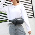 Wolpin Waist Bag for Men Women Grey | Travel Handy Hiking Running Pouch with Zipper | Adjustable Strap Fanny Pack for Documents Money Card Phone Earphone | Lightweight Sport Belt Bag - Image 3