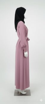 Women's Stylish Abaya Dress, Long Islamic Clothing Pink - Image 3