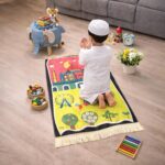 HADIYAH Rectangle Little Hajj Explorer Kids Design Premium Janamaz | Prayer Mat with Name Customisation Option | Soft Velvet Prayer Rug - Image 3