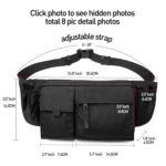 Large Waterproof Black Waist Bag Fanny Pack for Men Women Belt Bag Pouch Hip Bum Bag Chest Bag with Adjustable Strap, Lightweight Fanny Pack for Gym Fitness Workout Travel Work Commuting - Image 4