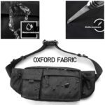 Large Waterproof Black Waist Bag Fanny Pack for Men Women Belt Bag Pouch Hip Bum Bag Chest Bag with Adjustable Strap, Lightweight Fanny Pack for Gym Fitness Workout Travel Work Commuting - Image 5