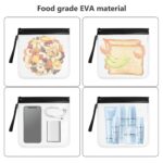 SYOSI 3Pcs Clear Travel Toiletry Bags, Waterproof Leakproof Travel Makeup Bag Sealable Wash Bags Airport Security Liquids Bags for Women Men (Black) - Image 7